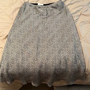 Leopard satin midi skirt